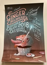 Ginger Wildheart Show Birthday Bash 2018 Poster Signed Autographed Wildhearts