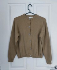 Ballantyne of Scotland 100% Cashmere Beige Brown Cardigan Size 40