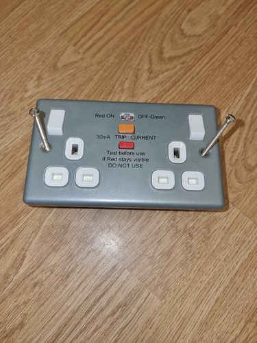 Gang rcd double socket - rcd, 13a