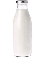 Milk Bottles Glass Retro Silver Lid Airtight 1Litre 2 Pack Liquid Flowers Decor