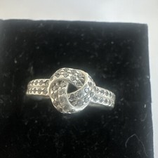 Genuine Pandora Sparkling Love Knot Ring Size 52 S925 ALE  with box 
