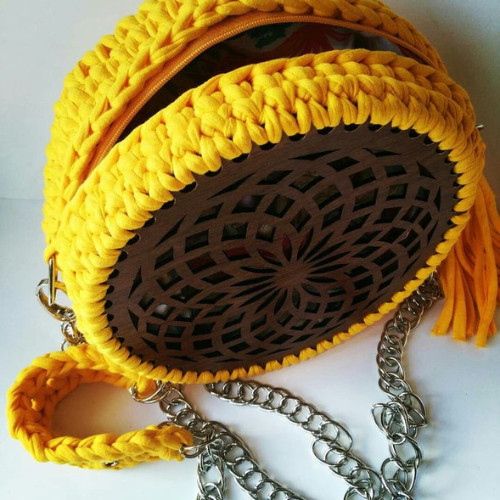 Handmade crochet round bag - handmade,