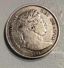 1817 George III Bull Head Silver Halfcrown From Sellers Collection