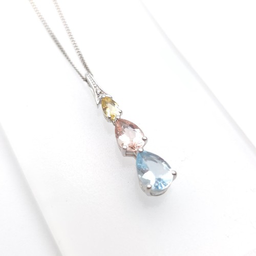 9ct white gold aquamarine - 9ct,