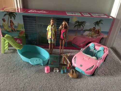 Barbie convertible car pool - barbie,