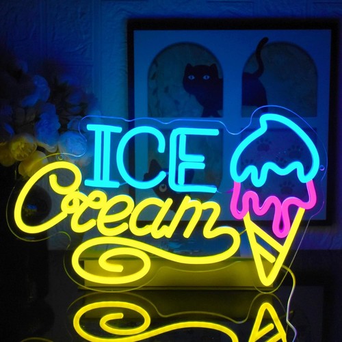 Ice cream neon led sign - ice,