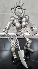 Large Predator Metal Nut and Bolt Figure 24cm Tall Handmade Sculpture. Ref:xbod%