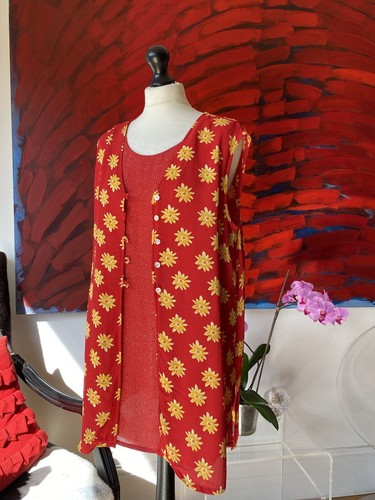 70s red vintage - blouse, shirt