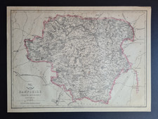 Antique 1863 map - Northern Hampshire - Edward Weller