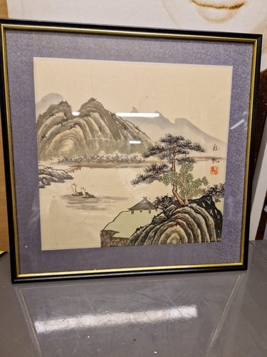 Vintage oriental hand painting