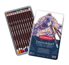 Derwent Coloursoft Artist Colour Pencils 12 Tin Set