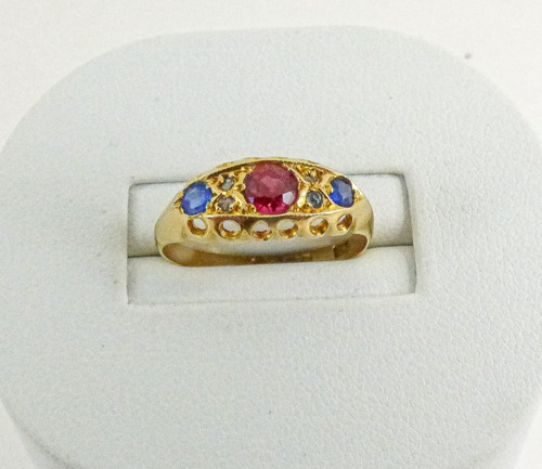 18ct gold ruby diamond - gold, &