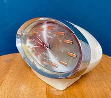 SPACE AGE 1970S ALARM CLOCK, RHYTHM, RETRO, WORKING, CLOCKWORK, MID CENTURY