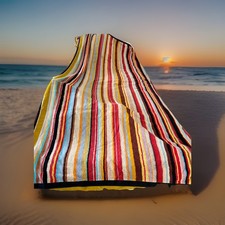 Paul Smith Large Stripe Beach Towel. Crafted from 100% soft cotton, stylish