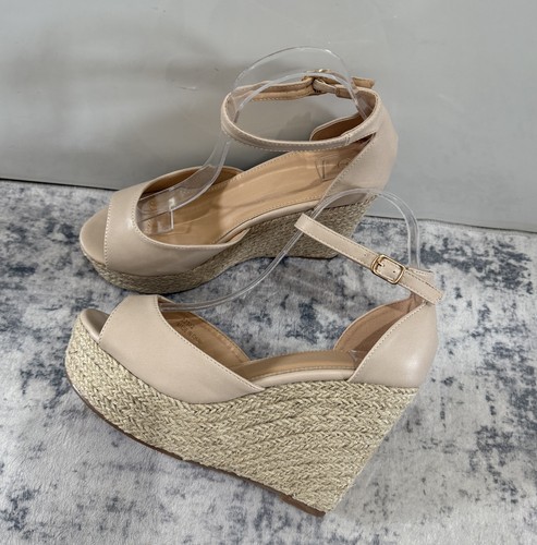 Ladies nude wedge sandals - ladies,