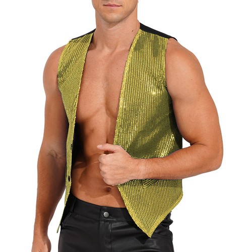 Mens shiny sequin vest - shiny,
