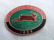 Vintage THE SCRATCH BEADLE CLUB Hunt Hunting Enamel Brooch Badge by REV GOMM