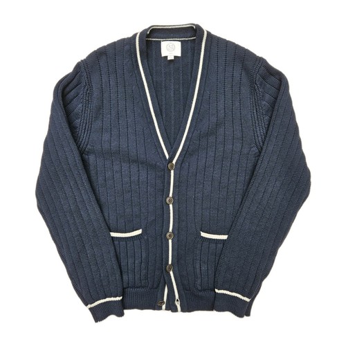 Ribbed neck cardigan - v-neck,