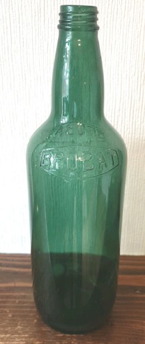 Vintage green brobat bottle - green,