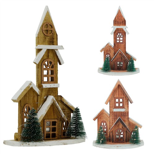 Led wooden christmas house - led,