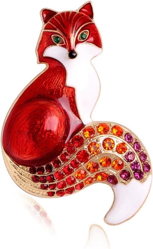 Cute red fox brooch - cute, pin