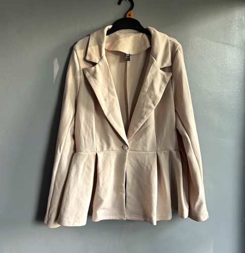 Shein cream peplum blazer - cream,