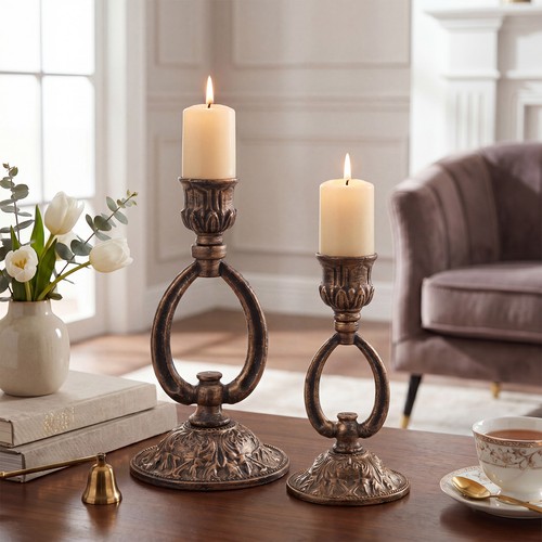 Set vintage iron candle - set, of