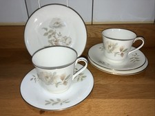 Pair Of Royal Doulton Yorkshire Rose Trios Bone China H5050