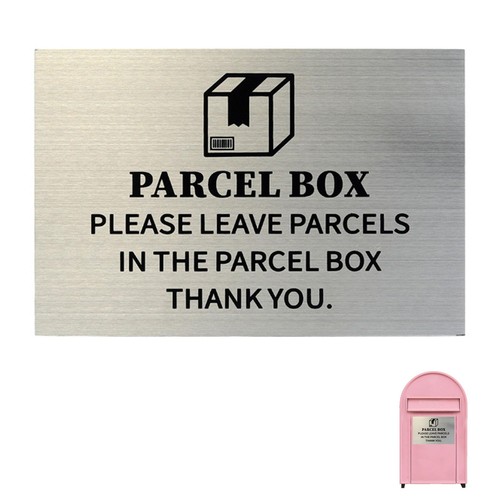 Parcel box sign please leave - box, sign,please