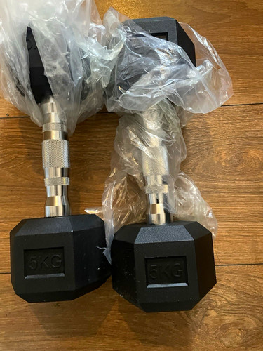 Pair 5kg rubber hex - pair,