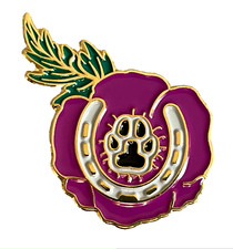 Purple poppy lapel pin badge
