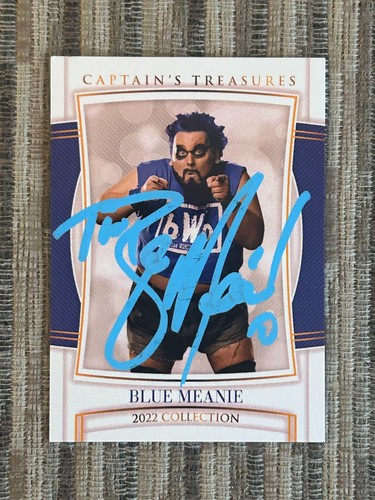 Signed blue meanie card - meanie,