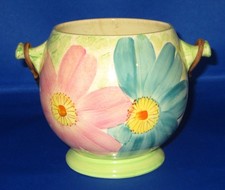 Vintage MYOTT Art Deco Biscuit Barrel / Handled Pot 8919 Pastel Pink Blue Green