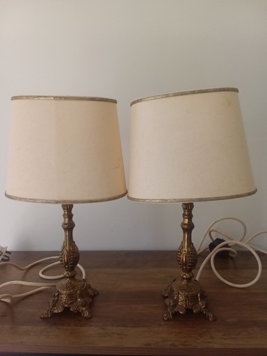Pair elegant vintage brass - elegant,