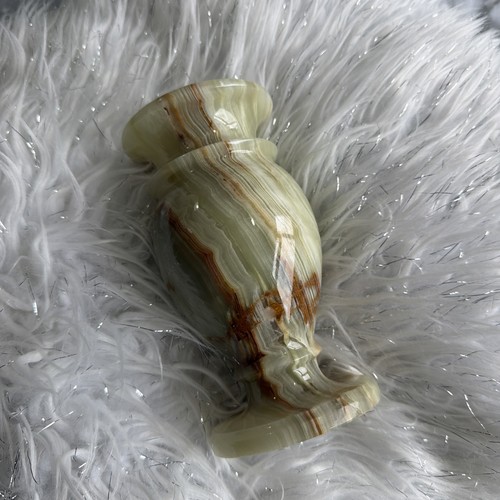 Vintage heavy banded onyx vase - heavy,