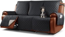 Recliner Couch Covers 3 Seater Waterproof Non Slip Sofa Cover w/Pockets Black