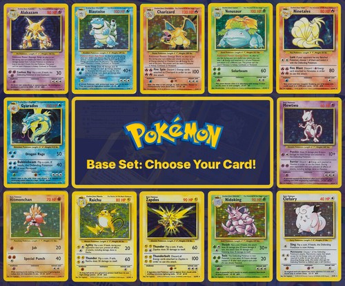1999 pokemon base set choose - pokemon,