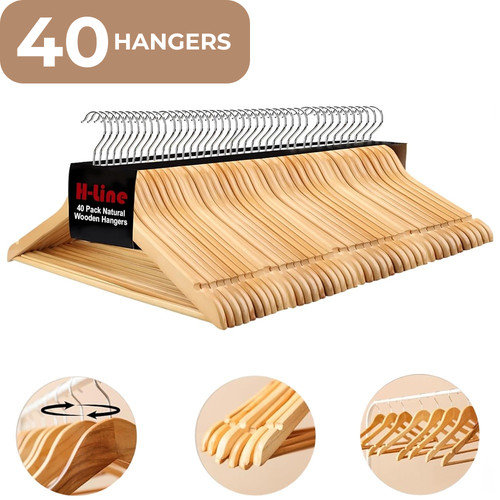 Wooden coat hangers - 40,