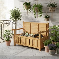 Wooden Bench Storage Seat 125L