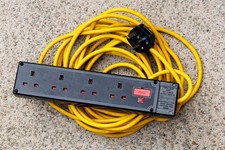 Duraplug 4-way Extension Cable in black, Made in England with 8.5m cable.