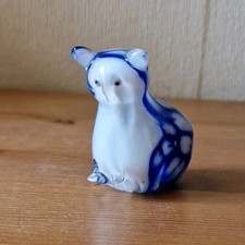 Blue And White Glass Cat