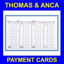 Club Payment Record Cards Membership Tontine Savings Record Card pack of 100