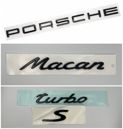Porsche gloss black rear badge - black,