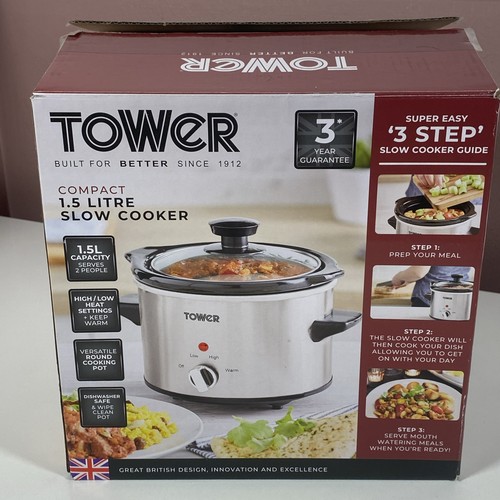 Tower compact slow cooker - 1.5l,