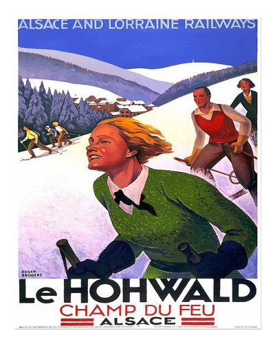 Vintage ski resort - ski, poster