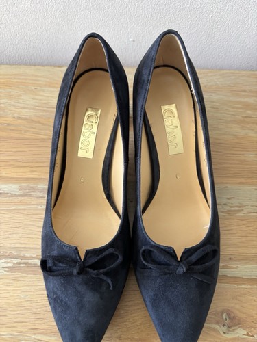 Gabor navy blue suede court - suede,