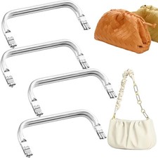 4 PCS Aluminum Purse Frame Clutch Bag Clasp U-Shaped Metal Same Size 