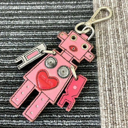Prada robot saffiano keychain - saffiano,