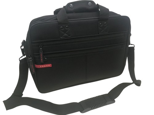 Prada nylon messenger laptop - nylon,