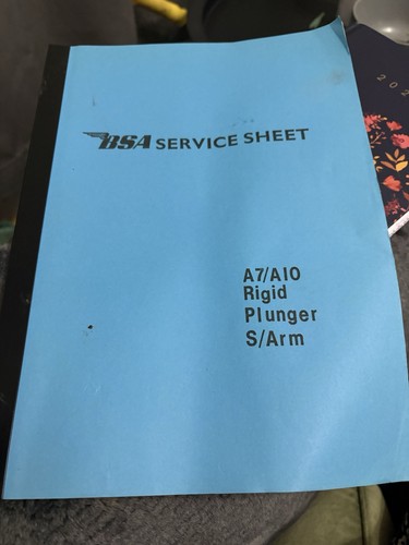 Bsa service sheet a10 rides - service, a7/a10